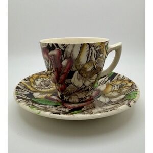 Myott Son & Co "Bermuda" Chintz Small Coffee Cup & Saucer